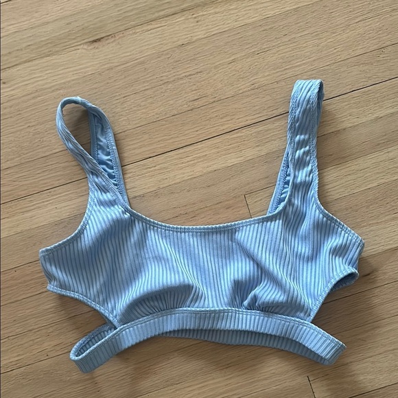 Forever 21 - Light Blue Ribbed Bikini Top - Size L - Picture 1 of 6